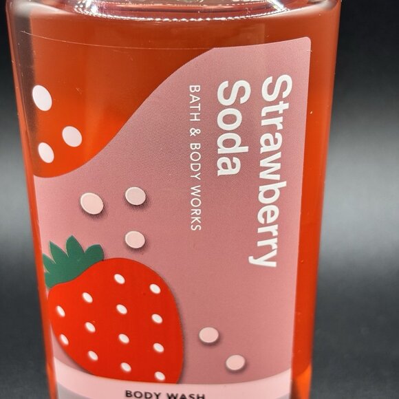 Bath & Body Works Strawberry Soda Body Wash Shower Gel 10 oz Fruity Summer Aloe - Picture 4 of 13